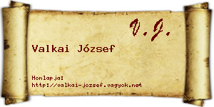 Valkai József névjegykártya